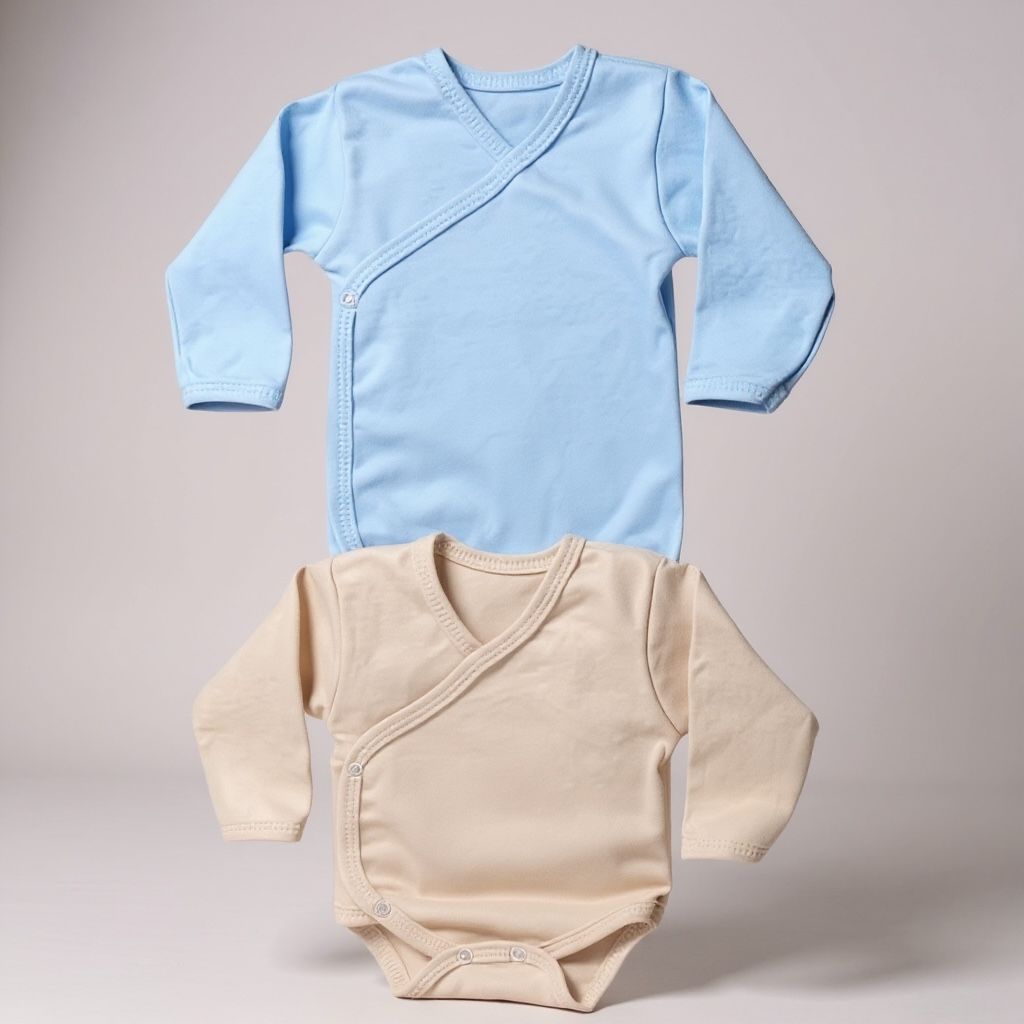 Premium Cotton Wrap-Over Baby Bodysuit – Long Sleeve (6 Colors) - Pack of 3