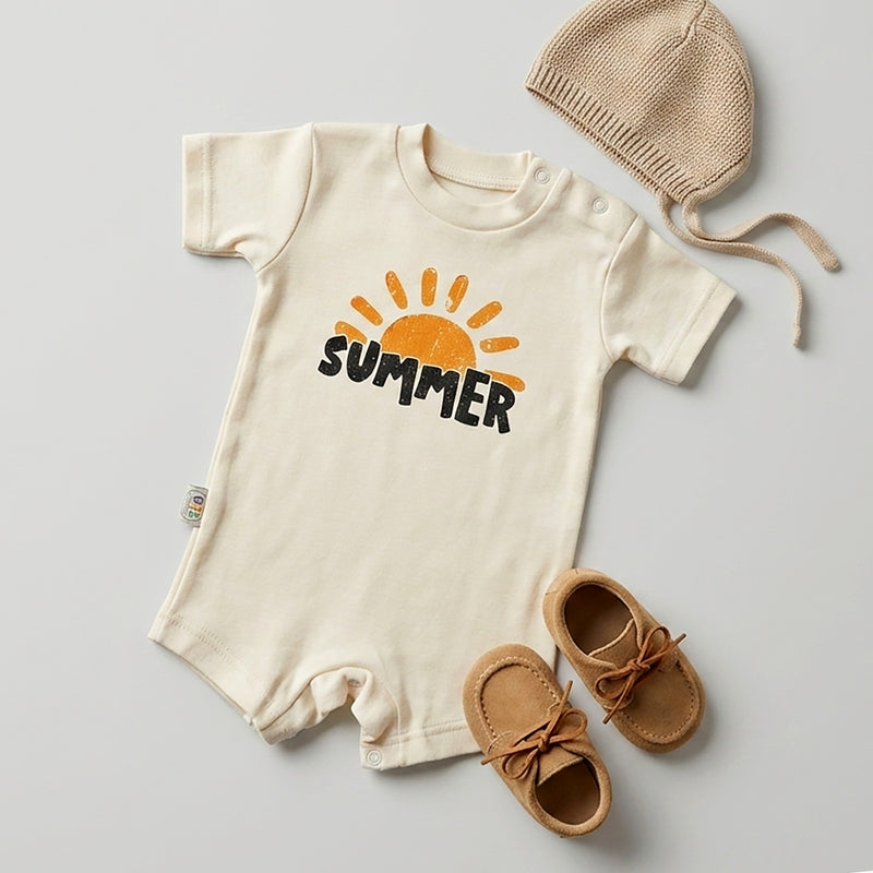 Summer Sunshine Baby Romper – 6 Color Optionsسالوبيت نص كم قطعة واحدة