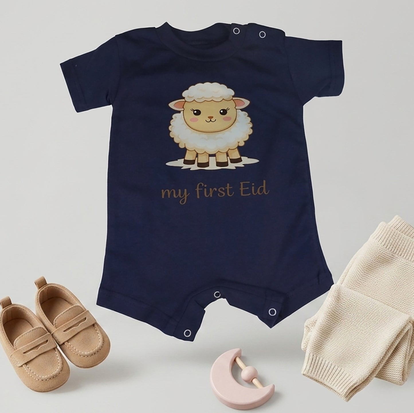 My First Eid Baby Romper – Sheep Design (6 Colors)