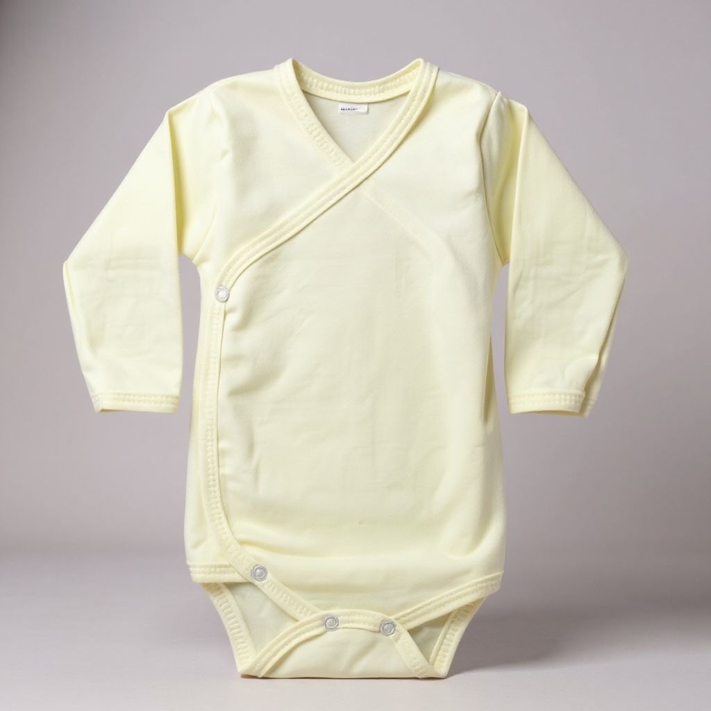 Premium Cotton Wrap-Over Baby Bodysuit – Long Sleeve (6 Colors) - Pack of 3
