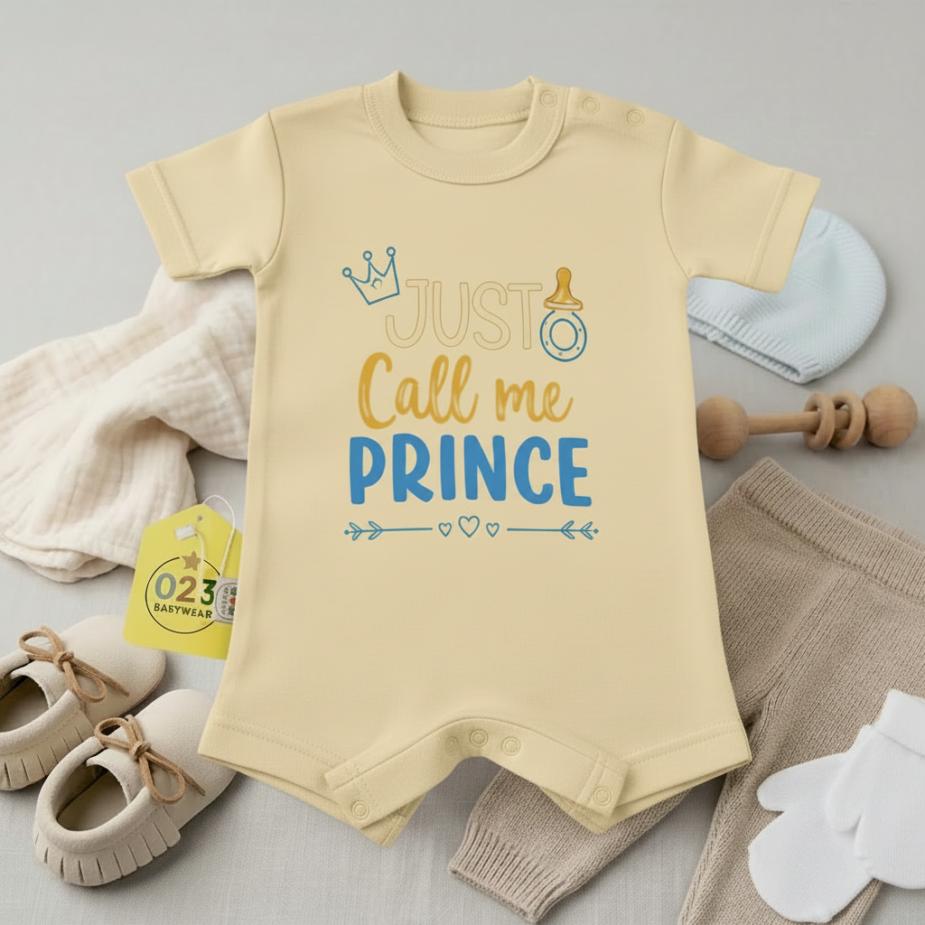 Just Call Me Prince Baby Romper – 6 Color Options